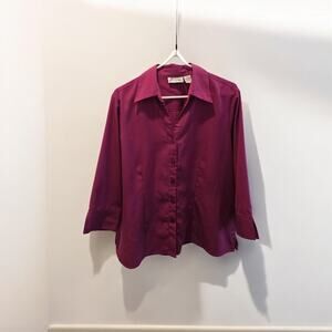 Vintage Button Down Collar Extra Large XL Stretch Women's Blouse Top from Joanna
